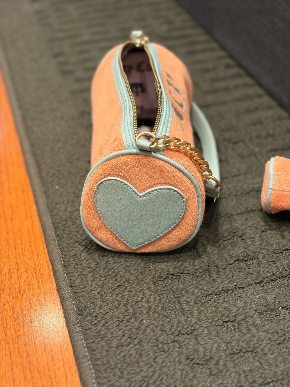 NWOT Juicy Couture Orange Terry Mini Shoulder Bag with Mini bag - Picture 3 of 6